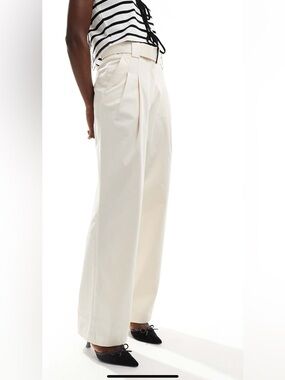 Mango belted tailored pants in beige